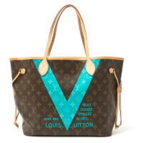 Louis Vuitton Neverfull Tote Shoulder Bag Monogram Brown Green - Picture 1 of 7